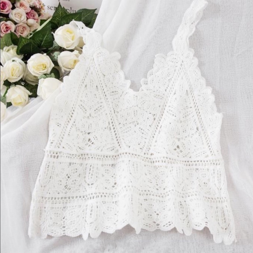 Crochet Crop Top Beach Cover Up - Picture 2 of 4